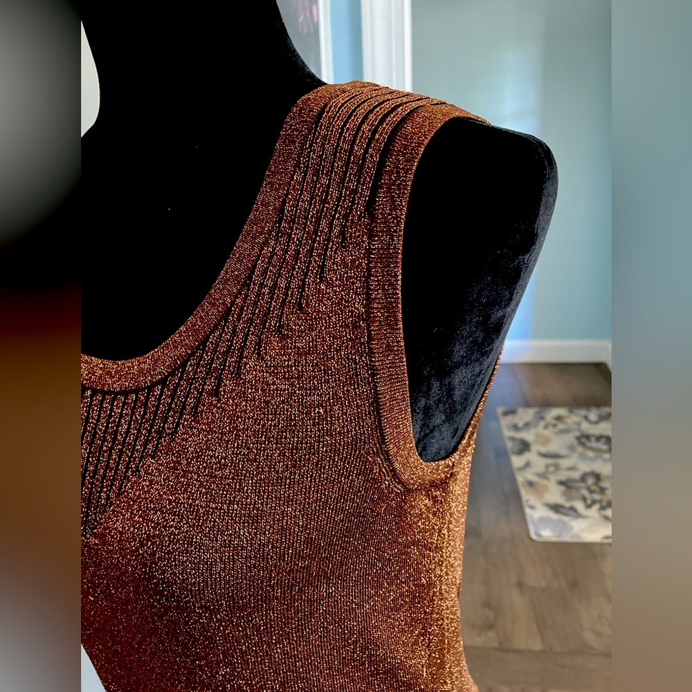 Sparkly Bronze Tank 89th & Madison Size Small